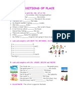 Prepositions of Place: Read and Complete With IN, ON, AT or TO