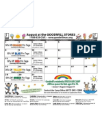 Goodwill's August Retail Calendar