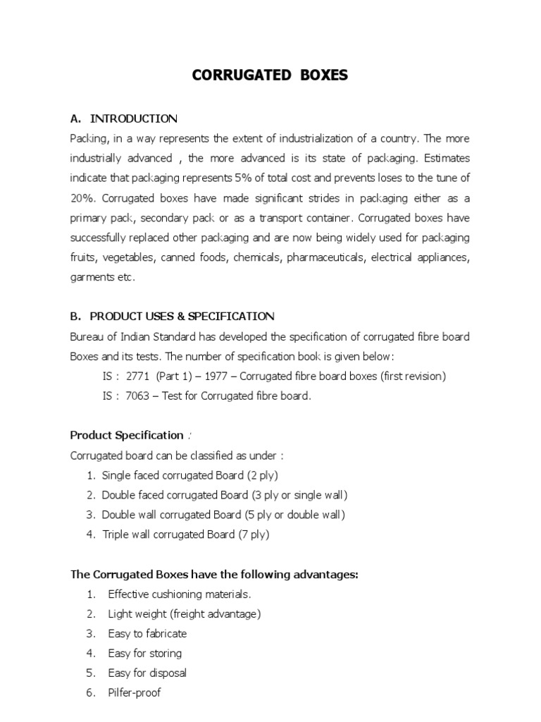 Corrugated Boxes1 | PDF | Packaging And Labeling | Working Capital