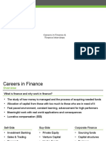 Careers in Finance and Finance Interview Prep