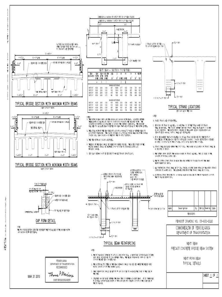 PennDOT NEXT Beam Standard | PDF | Beam (Structure) | Concrete