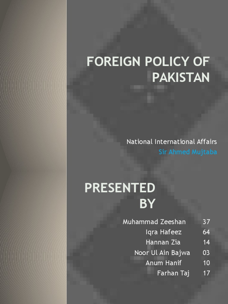 foreign policy of pakistan essay with outline