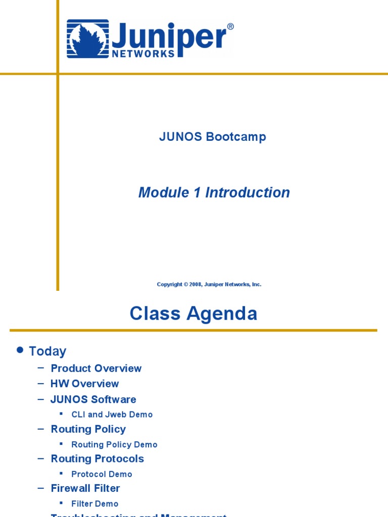 Junos Bootcamp Mod 1 | PDF | Juniper Networks | World Wide Web