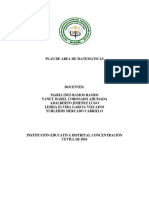 Plan de Area Matemáticas Primaria y Bachillerato (Actualizado 2016) PDF