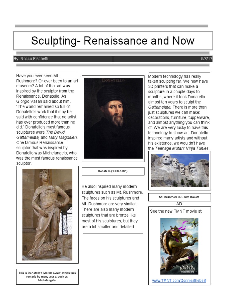 Sculpting Renaissanceandnow PDF Sculpture Michelangelo