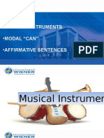 Musical Instruments - Modal "Can" - Affirmative Sentences: Lesson 2