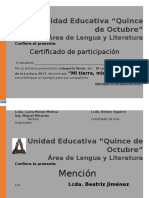 Certificados Fiesta de La Lectura