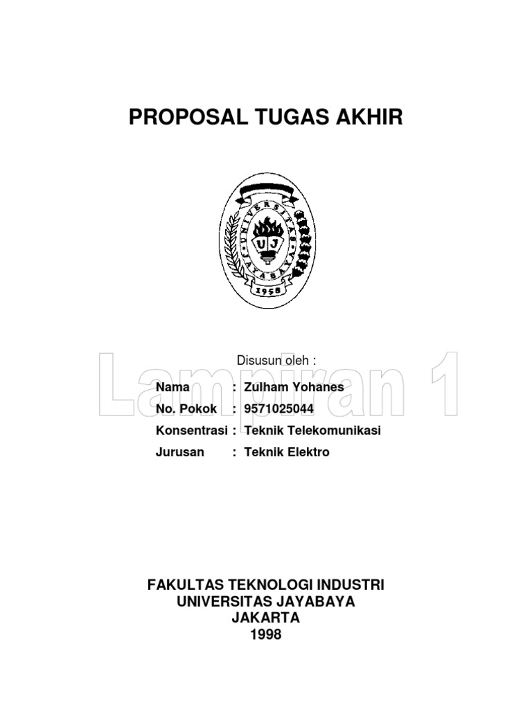 Contoh Format Proposal Tugas Akhir S 1