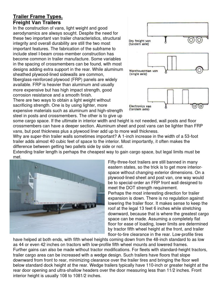 Trailer Frame Types Handout Pdf Beam Structure Framing