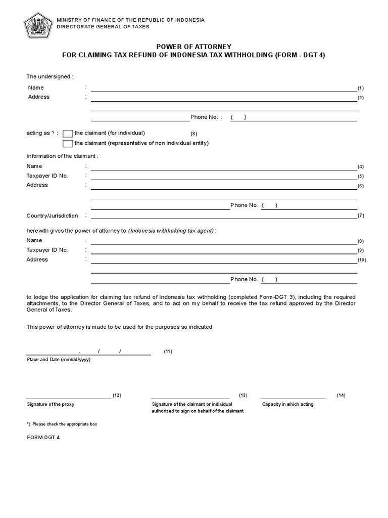 Form COD DGT 4 Tax Refund Public Finance