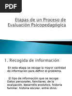 Etapas de Un Proceso de Evaluación Psicopedagógico