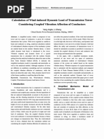 Calculation of Wind-Induced Dynamic Load of Transmission Tower Considering Coupled Vibration Affection of Conductors (Viento en Torre y Vano)