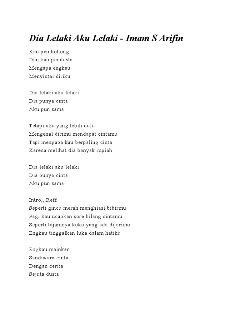 Dia Lelaki Aku Lelaki