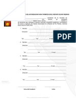 Formulario de Autorizacion para Trámites en El Recinto de Rio Piedras FCN