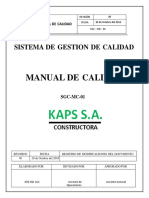 Manual de Calidad para Un SIG de La Constructora KAPS S.A.