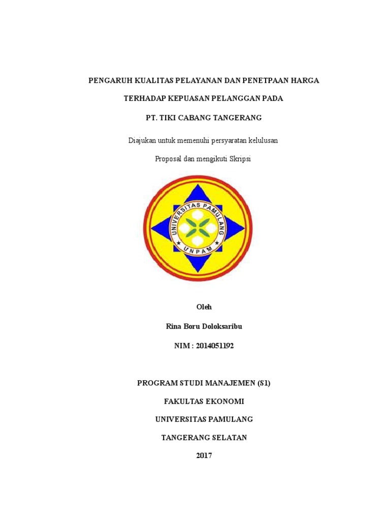 24 Contoh Proposal Skripsi Manajemen Pemasaran Unpam Images