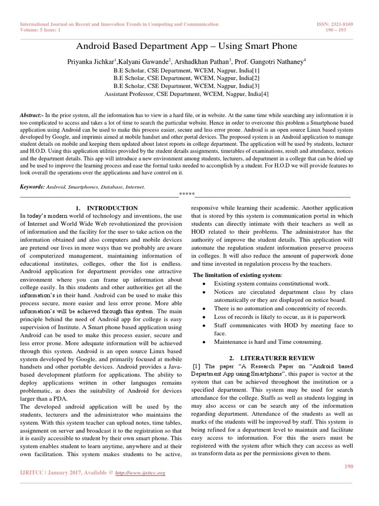Android App for College Department Management | PDF | Android ...