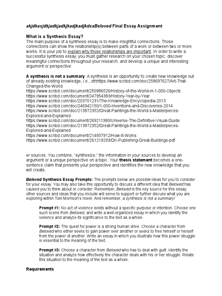 Beloved essay pdf picture