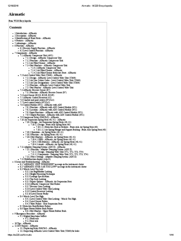 1994 S320 S420 S500 Owner S Manual Pdf Suspension Vehicle