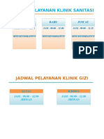 Jadwal Pelayanan Klinik Sanitasi: Senin Rabu Jum'At