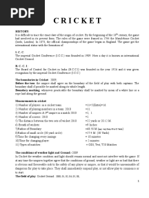 Cricket Notes