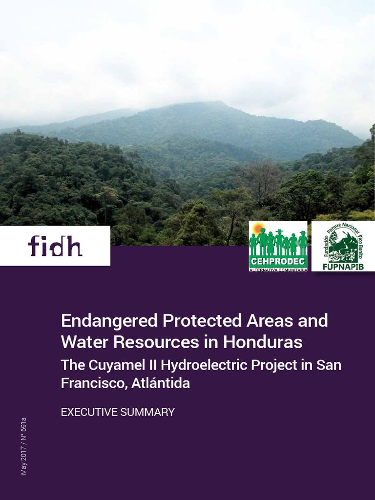 Endangered Protected Areas and Water Resources in Honduras | PDF ...