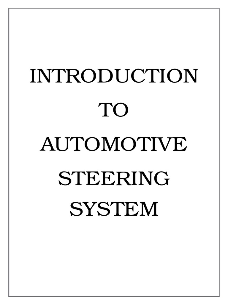 Automotive Steering System Guide | PDF | Steering | Gear
