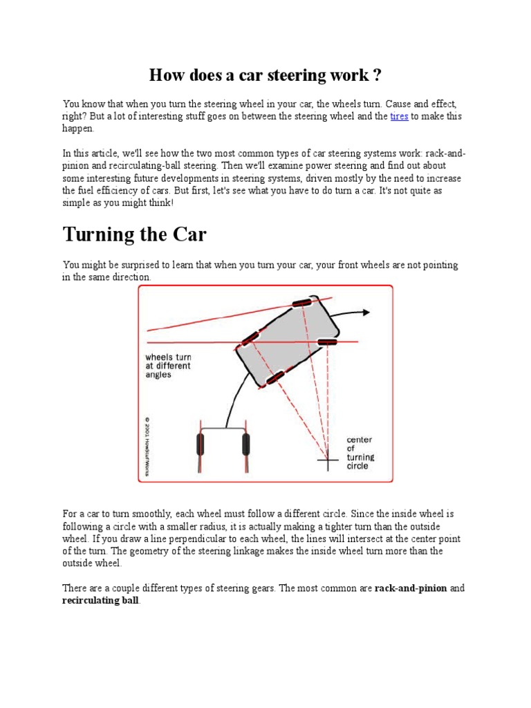HOW YOUR CAR S STEERING WORKS intelligence overview