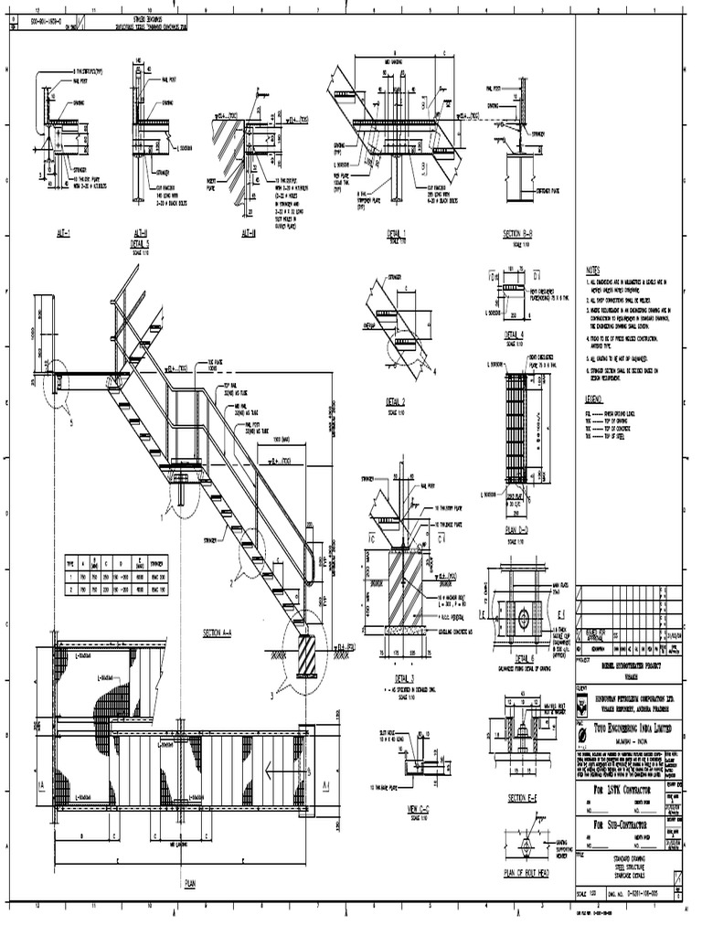 17.4.3-Standard Drawing Steel Structure Staircase Details PDF | PDF