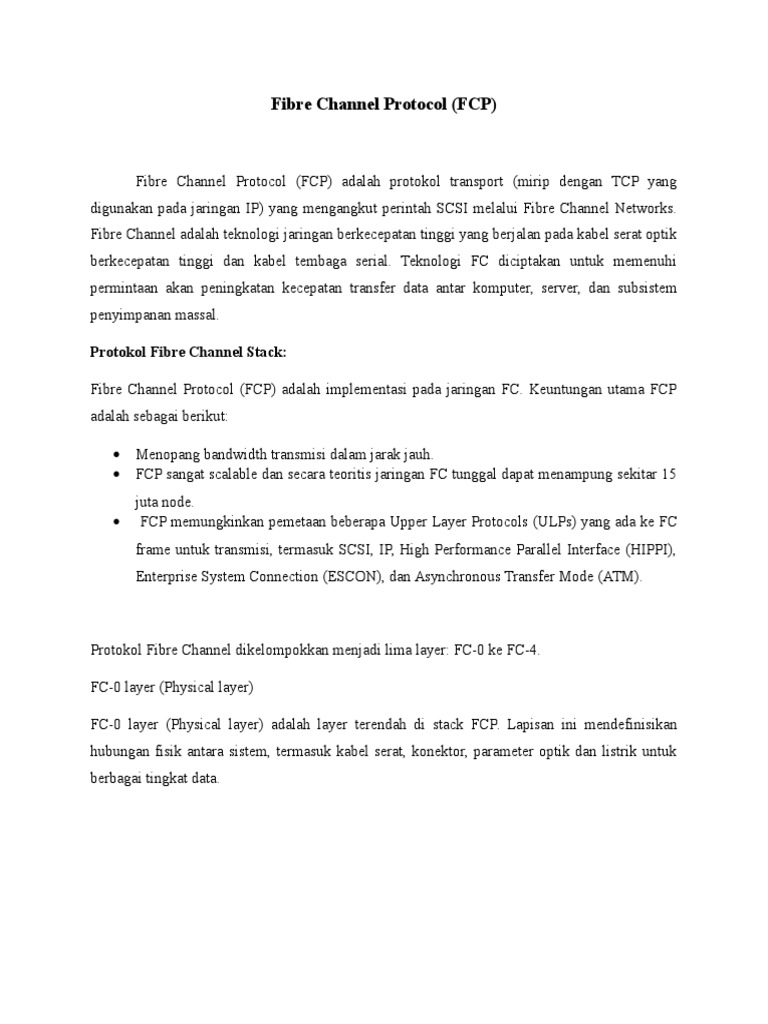 Protokol Fibre Channel (FCP) dan Strukturnya | PDF