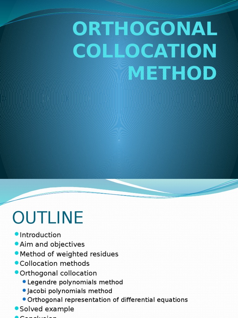 Orthogonal Collocation Method PDF Polynomial Equations