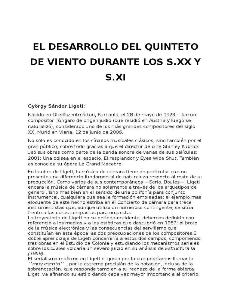 Quinteto de Viento | PDF | Musicología | Teoría musical