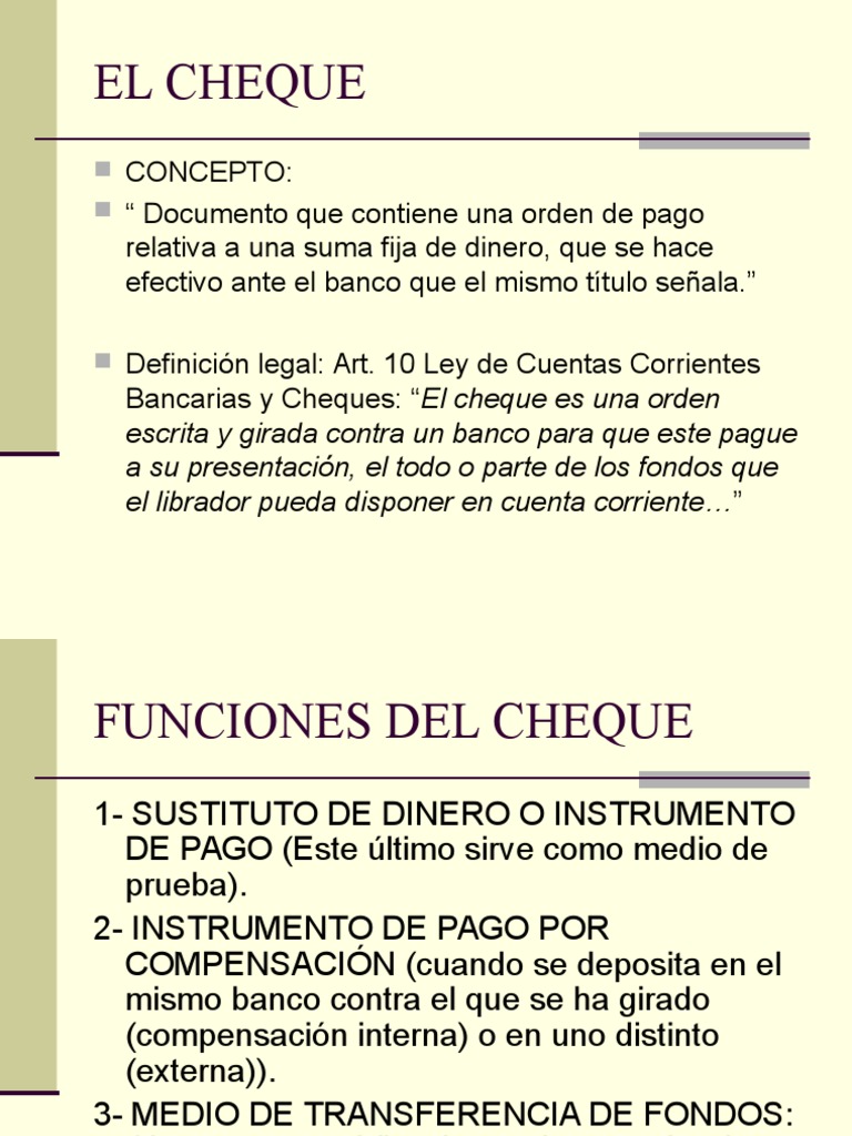 Clase 14 15 y 16 - Cheques | PDF | Cheque | Servicios financieros