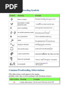 Common Proofreading Symbols