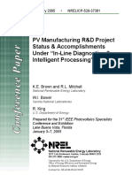 PV Manufacturing R&D Project Status Under Inline Diagnostics