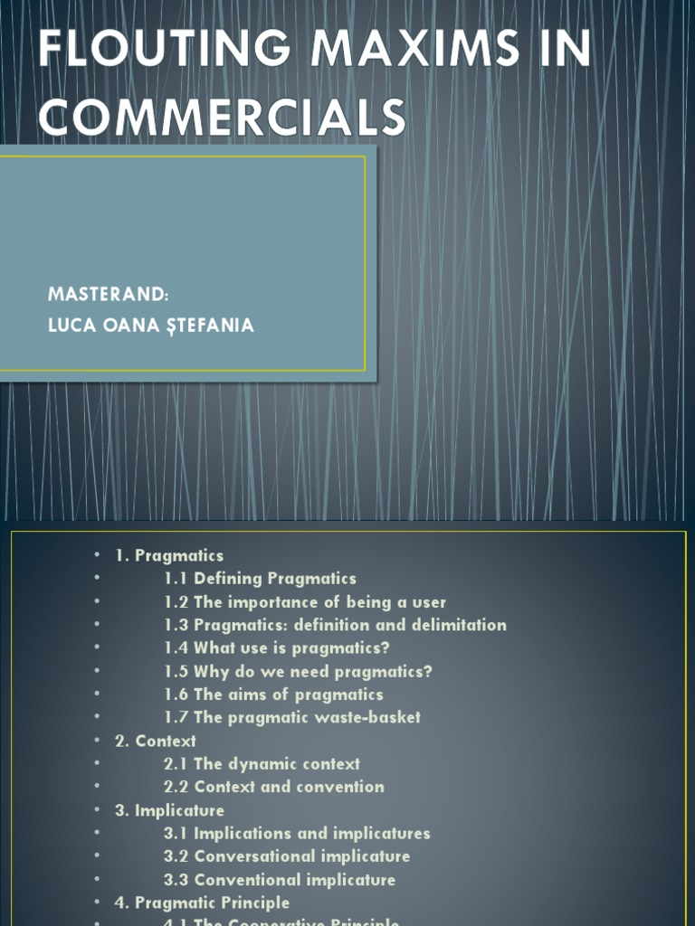 Flouting Maxims in Advertising | PDF | Semantics | Cybernetics