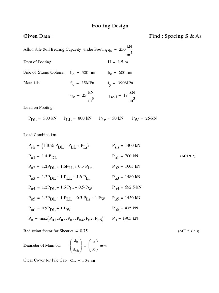 Mathcad Footing Design | PDF
