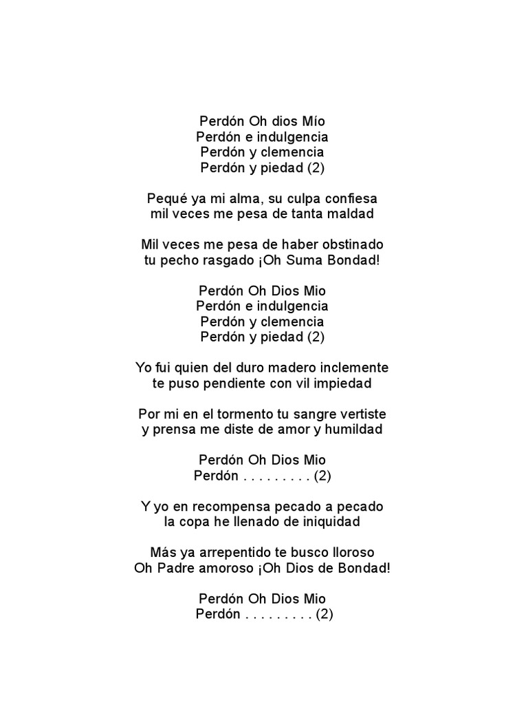 Perdón Oh Dios Mío