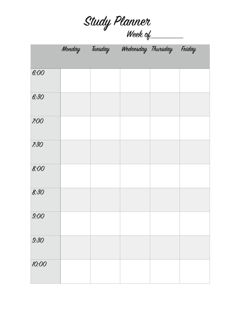 Study Planner PDF Study Planner PDF