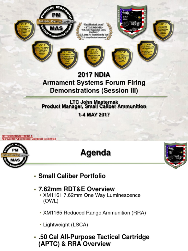SRTA Ammunition Development Overview | PDF | Ammunition | Cartridge ...