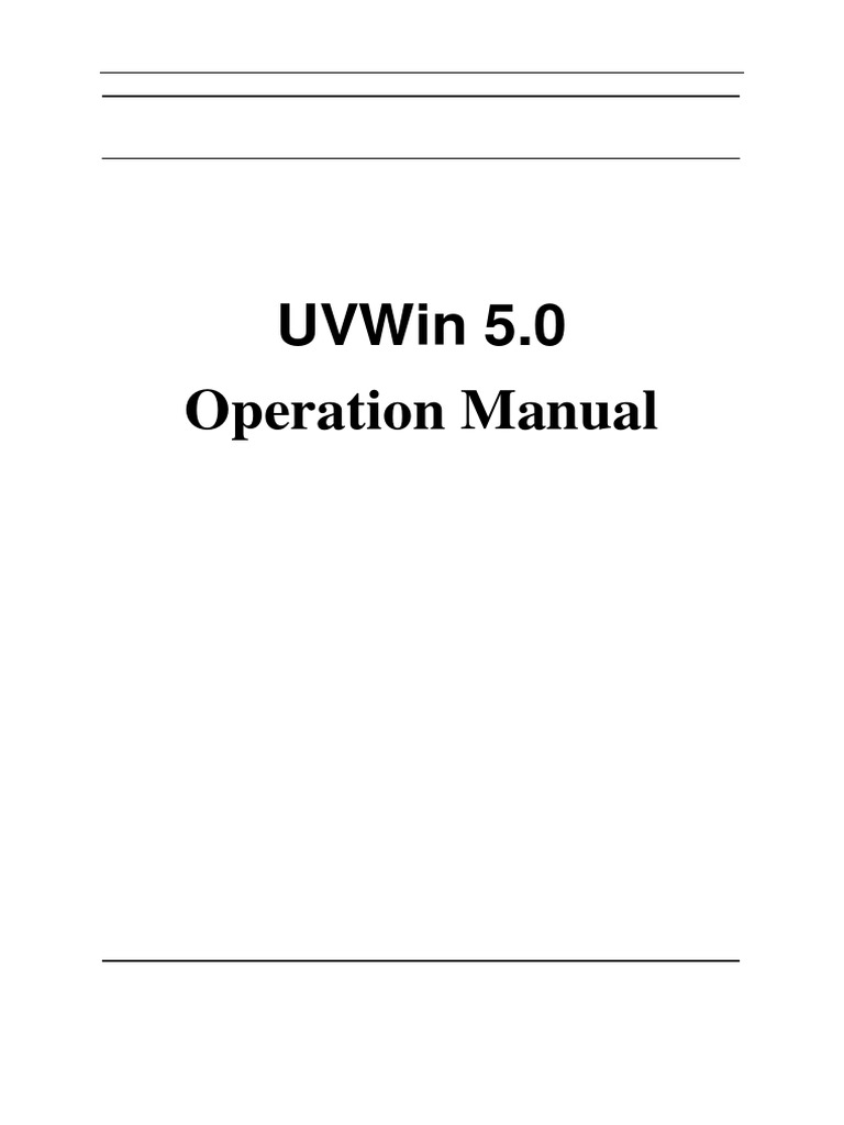 Manual Software UVWin 5.0 | PDF | Ultraviolet–Visible Spectroscopy ...