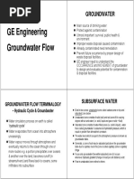 GEE I I GE Engineering Groundwater Flow Groundwater Flow