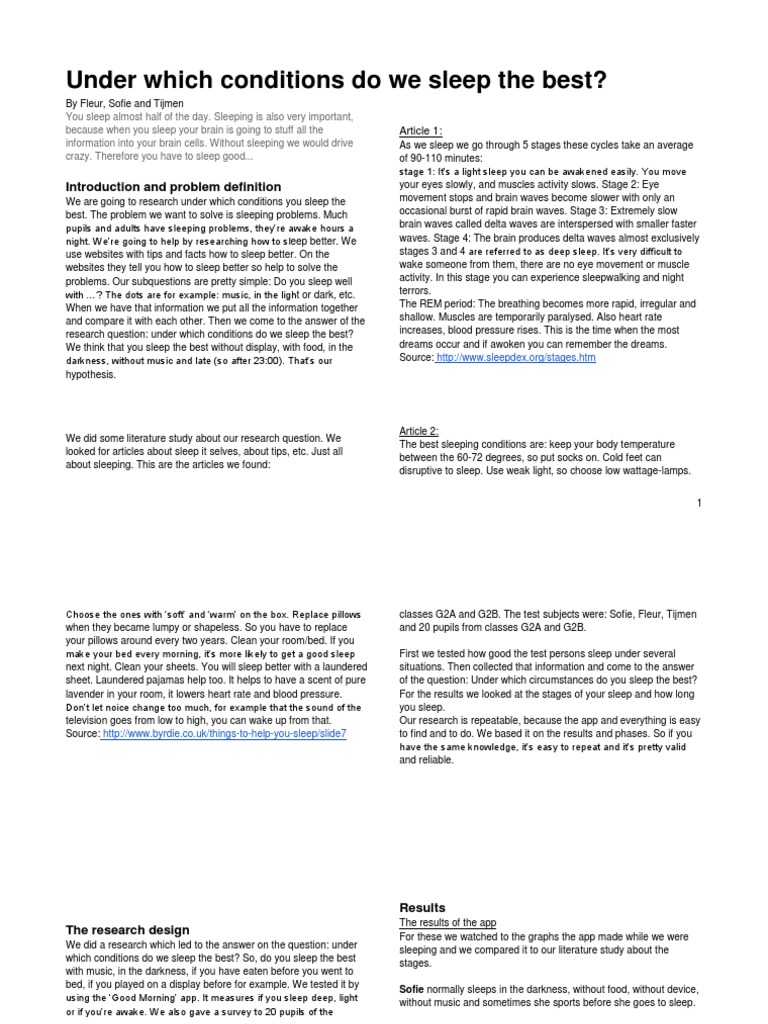 Best Conditions for Quality Sleep | PDF | Sleep | Brain
