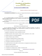 Lei #9394, de 20-12-1996 - Estabelece As Diretrizes e Bases Da Educação Nacional.