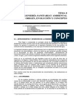 Ingenieria Sanitaria y Ambiental Origen Evolucion y Concepto - Ingenieria Sanitaria y Ambiental - Apuntes - Tema 0 PDF