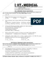 SECTION-I (Multiple Choice Questions) : Faculty Test Topic:Co-Ordination Compounds - 1
