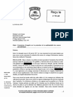 Lettre du chef du SPVG à la Commission Chamberland