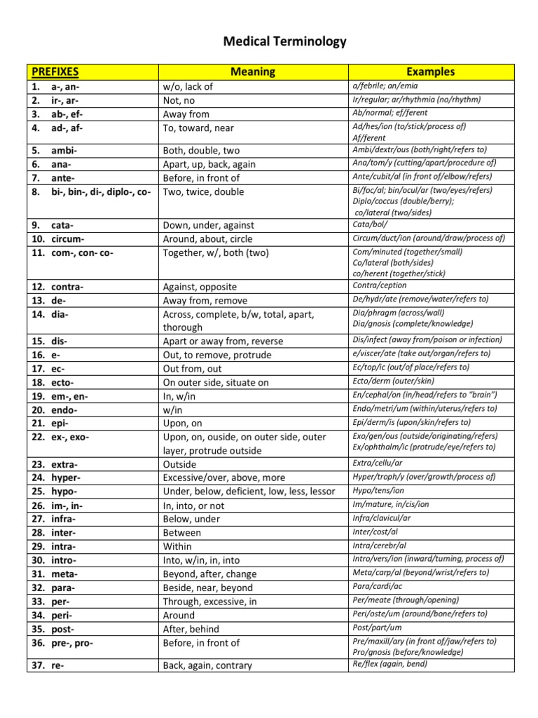 Medical Terminology | PDF