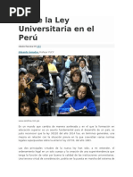 Sobre La Ley Universitaria en El Perú