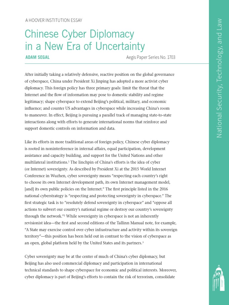 Chinese Cyber Diplomacy in A New Era of Uncertainty | PDF ...
